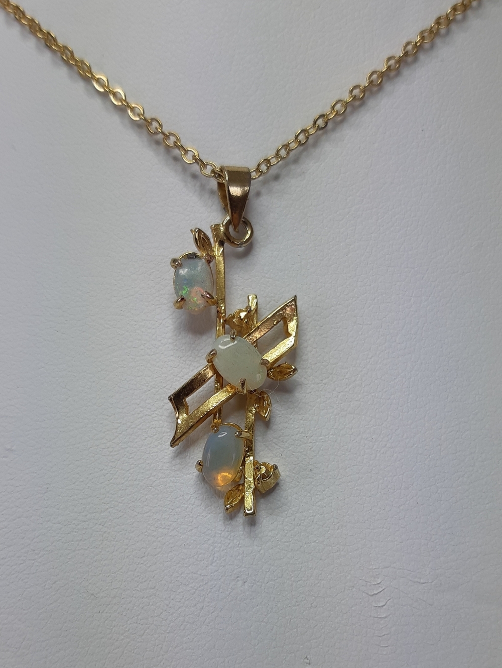 Gold Colour Opal Necklace